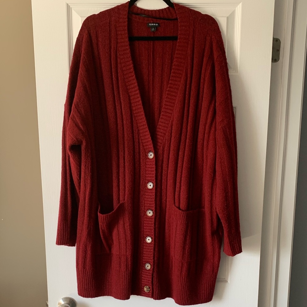 Torrid Deep Red Women's Cardigan Sweater